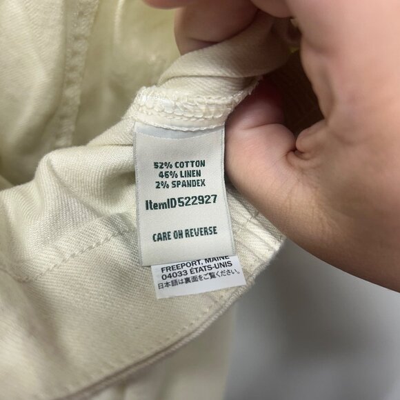 L.L. Bean Womens Beige Cropped Pants Size 14P Cotton/Linen Blend - Picture 5 of 10